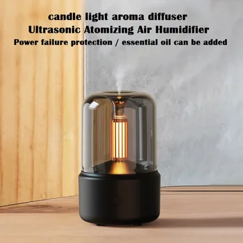  Žvakių šviesoje Aromato Difuzorius Nešiojamų 120ml skersmens Elektros USB Oro Drėkintuvas eterinis Aliejus šalto Rūko Maker Fogger su LED Šviesos Naktį